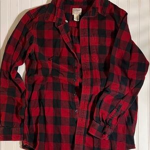 L.L. Bean Red and Black Checkered Shirt